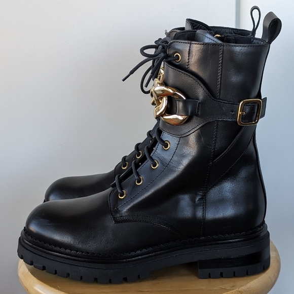 Bukela Maddy Black Women's Combat Boots - Picture 2 of 12